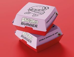 desain kemasan burger